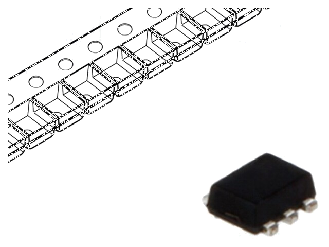 Diode: TVS netwerk; 6V; 3A; 50W; tweerichtings-; SOT666; Ch: 2 Diode: TVS netwerk; 6V; 3A; 50W; tweerichtings-; SOT666; Ch: 2
